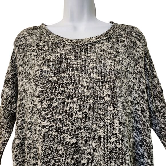 Express Womens Tunic Sweater Size XS/S Oversized Black White Short Dolman Sleeve - Picture 3 of 11